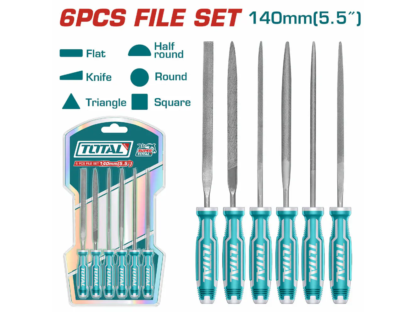Juego de Limas Joyero 6 Piezas TOTAL 140x3mm de Precisión - THT91462 - Foto 2 | aztools.co