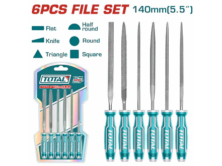 Juego de Limas Joyero 6 Piezas TOTAL 140x3mm de Precisión - THT91462 - Foto 2 | aztools.co