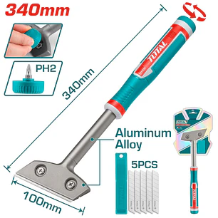 Raspador Industrial 100x340mm Super TOTAL con 6 Cuchillas SK5 - TGS3088
