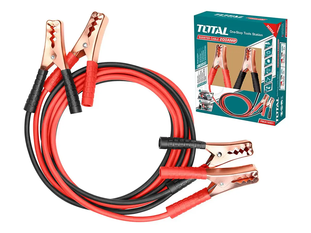 Cables de Inicio para Batería 200A 2.5m TOTAL 8mm - PBCA12001 - Foto 2 | aztools.co