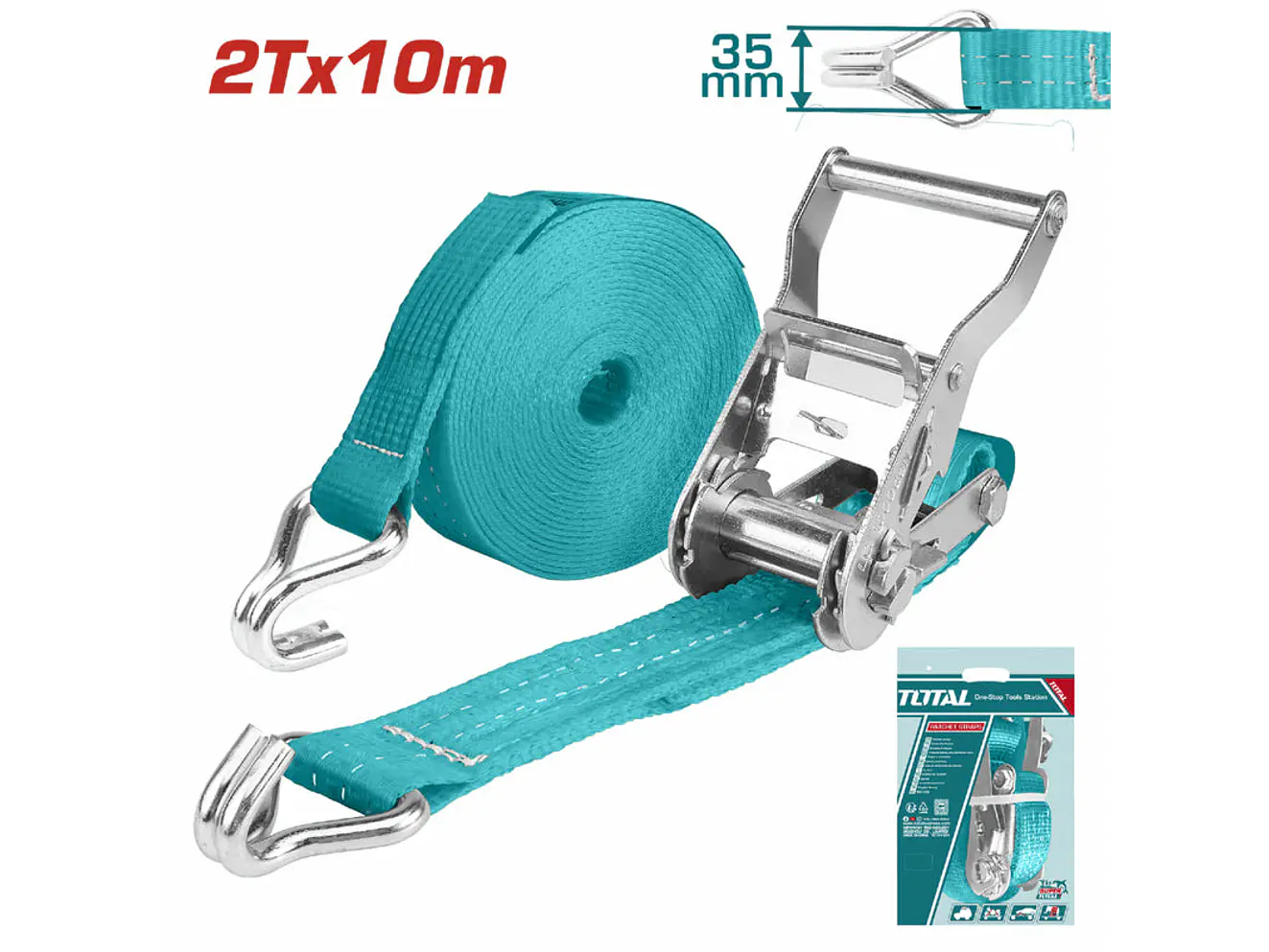 Eslinga de Amarre 2 Toneladas 10m TOTAL Ratchet 35mm - THTRS2101 - Foto 2 | aztools.co
