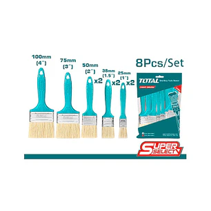 Juego de Brochas para Pintura 8 Pzs TOTAL Super Select - THT8450801