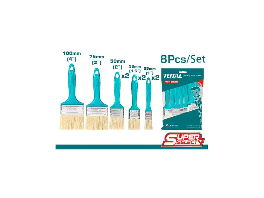 Juego de Brochas para Pintura 8 Pzs TOTAL Super Select - THT8450801 - Foto 2 | aztools.co