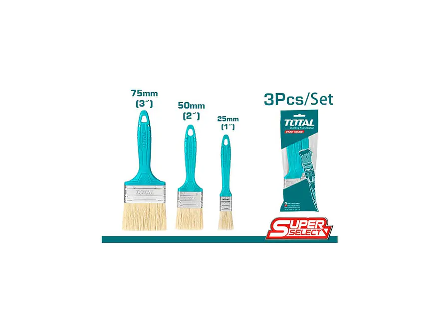 Juego de Brochas para Pintar 3 Pzs TOTAL Super Select - THT8450301 - Foto 2 | aztools.co