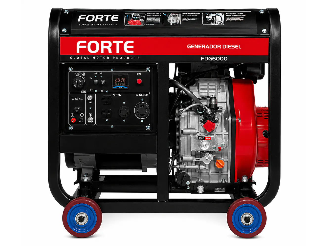 Planta Eléctrica Diésel 5.5Kva / 5500 Watts FORTE FDG6000 120/240V Monofásica - Foto 2 | aztools.co