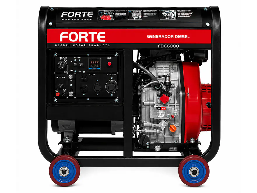 Planta Eléctrica Diésel 5.5Kva  FORTE FDG6000 120/240V Monofásica - Foto 2 | aztools.co