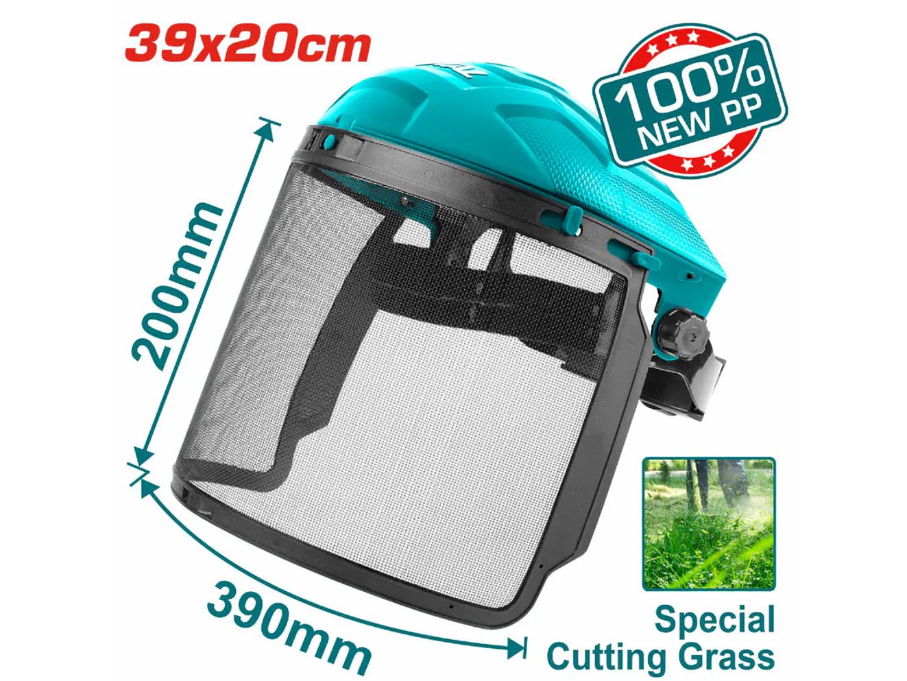 Careta para Guadañadora Visor de Malla TOTAL Industrial - TSP622 - Foto 2 | aztools.co