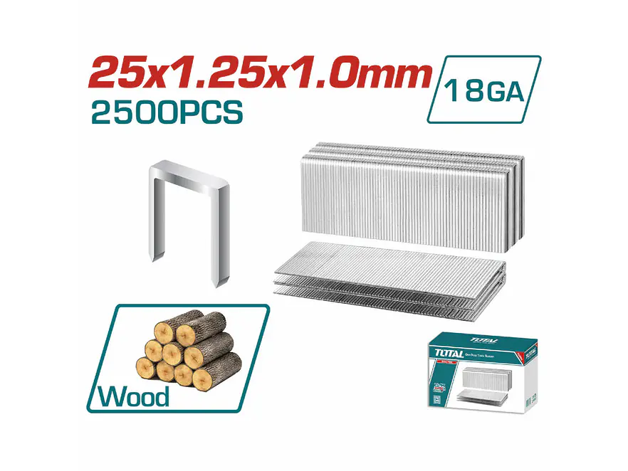 Grapas 40mm para Grapadora Neumática TOTAL 2500 pzs - TAC918402 - Foto 3 | aztools.co