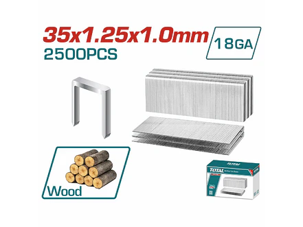 Grapas 25mm para Grapadora Neumática TOTAL 2500 pzs - TAC918252 - Foto 3 | aztools.co