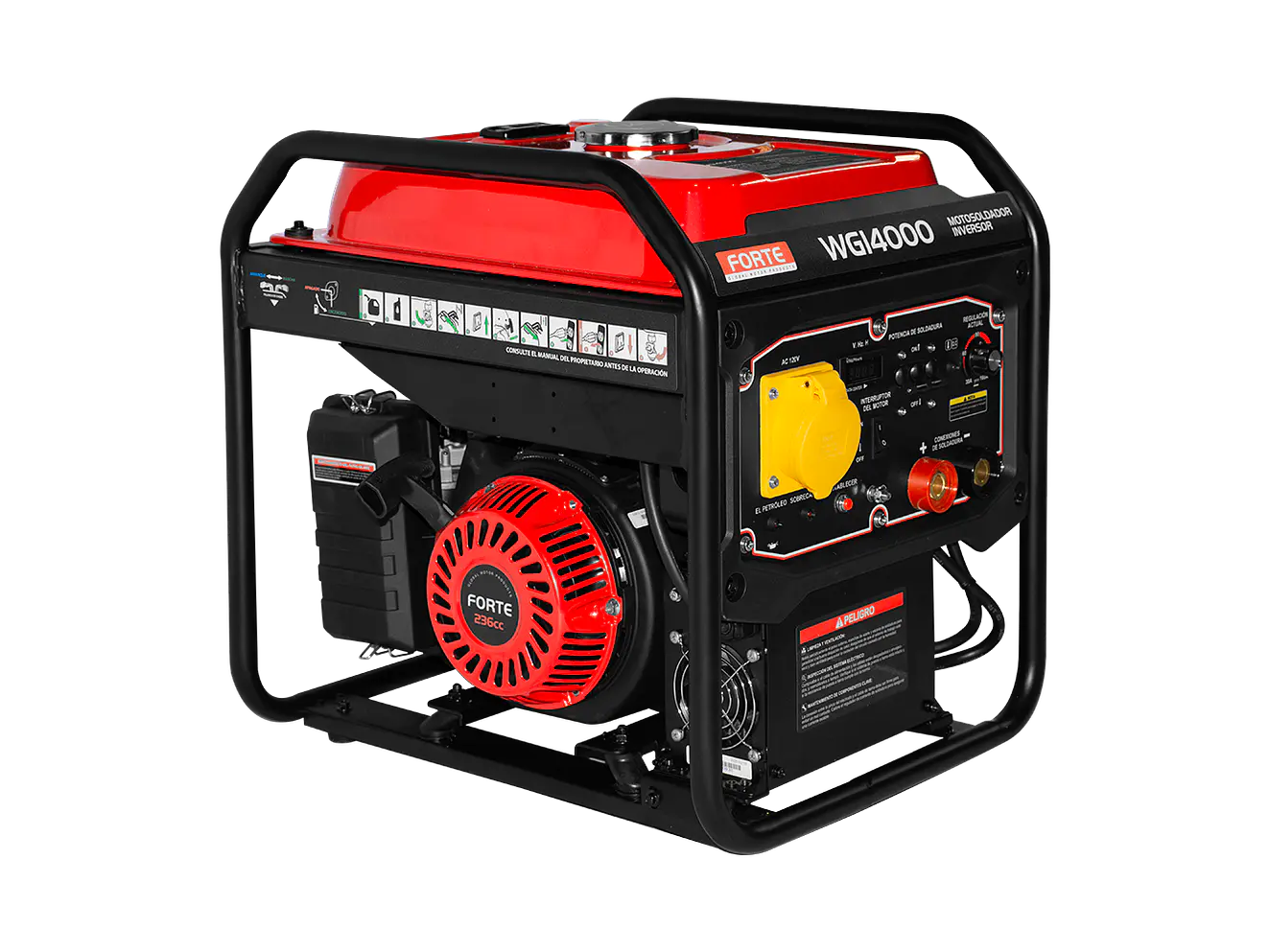 Motosoldador Inverter Gasolina 8HP FORTE 4kW / 4000 Watts Monofásico - FORTE WGI4000 - Foto 1 | aztools.co