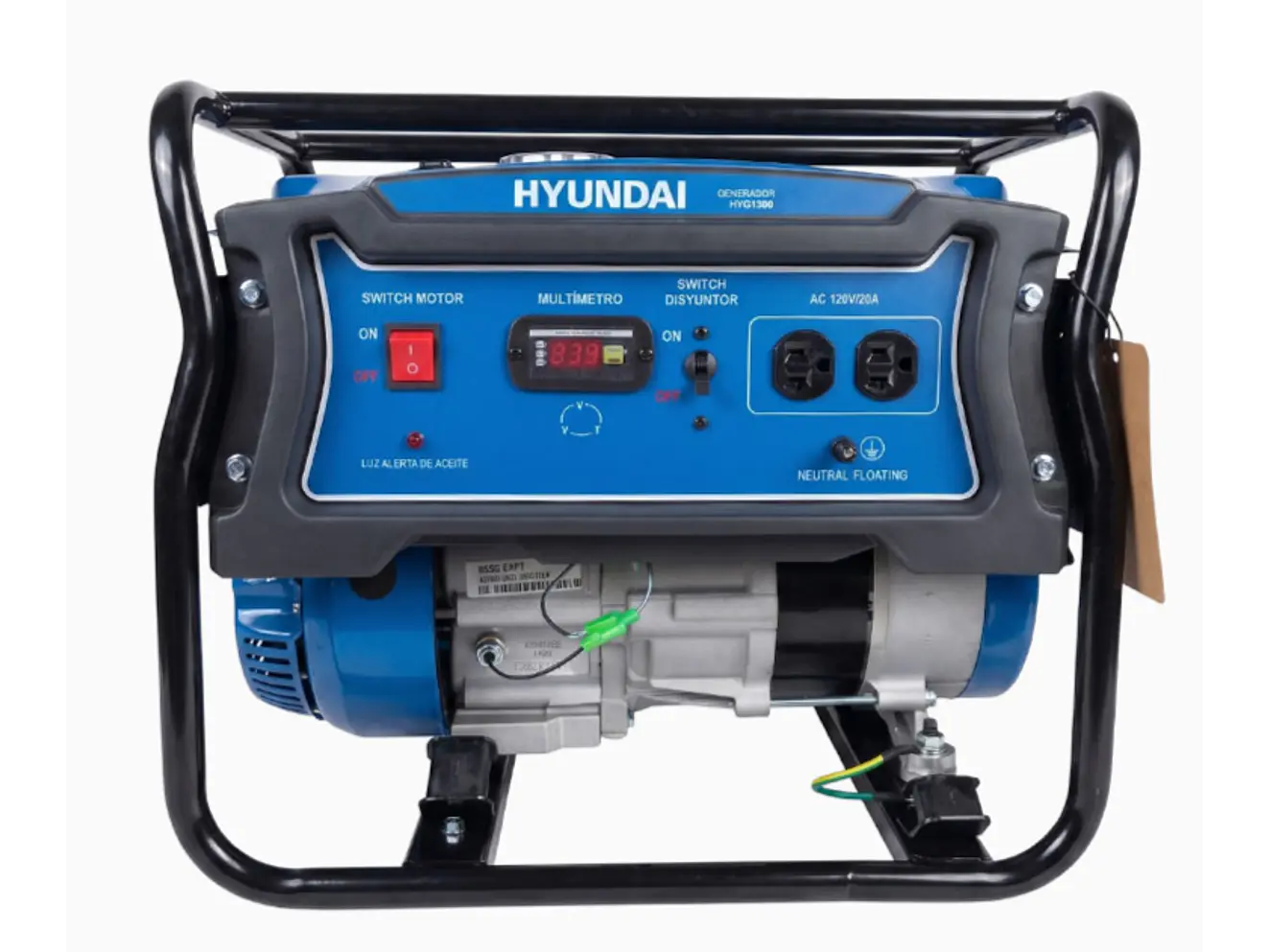 Planta Eléctrica Hyundai HYDG1500 1590Watts a Gasolina Monofásica 120v - Foto 1 | aztools.co