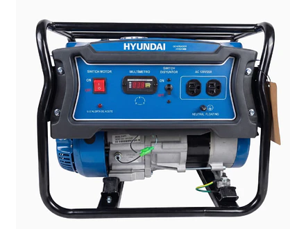 Planta Eléctrica Hyundai HYDG1500 1590Watts a Gasolina Monofásica 120v - Foto 1 | aztools.co