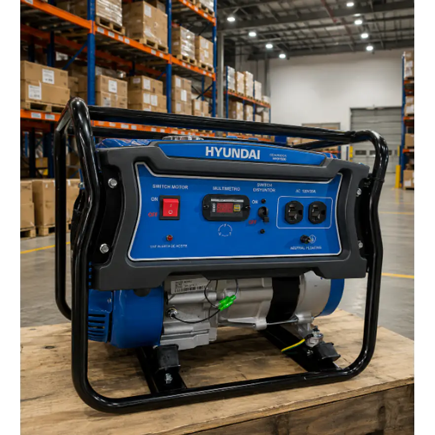 Planta Eléctrica Hyundai HYDG1500 1590Watts a Gasolina Monofásica 120v - Foto 6 | aztools.co