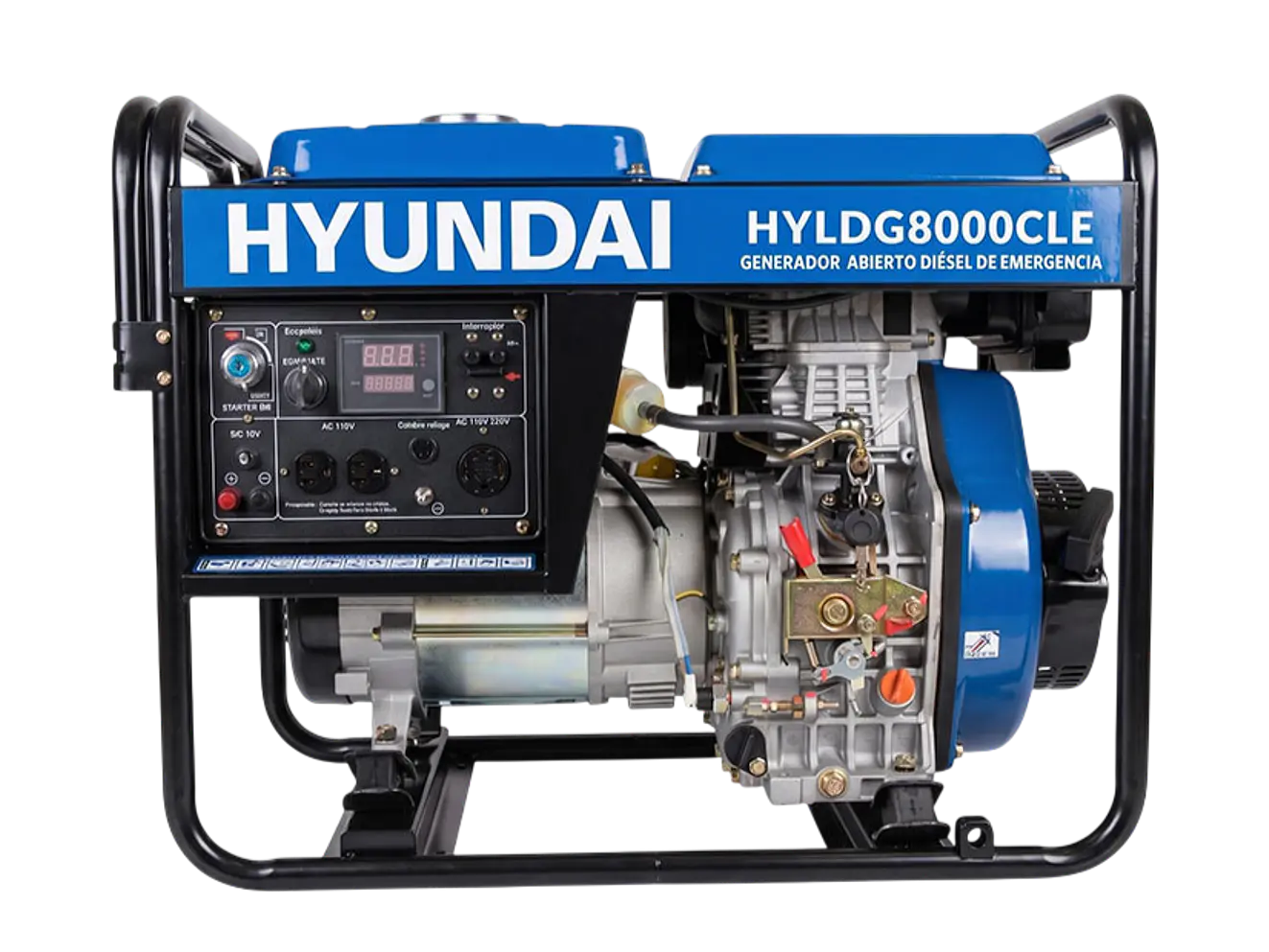 Planta Eléctrica Hyundai HYLDG8000CL 7000W Diésel, Monofásica y Abierta 110/220v - Foto 1 | aztools.co