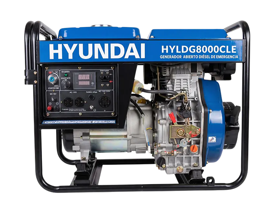 Planta Eléctrica Hyundai HYLDG8000CL 7000W Diésel, Monofásica y Abierta 110/220v - Foto 1 | aztools.co