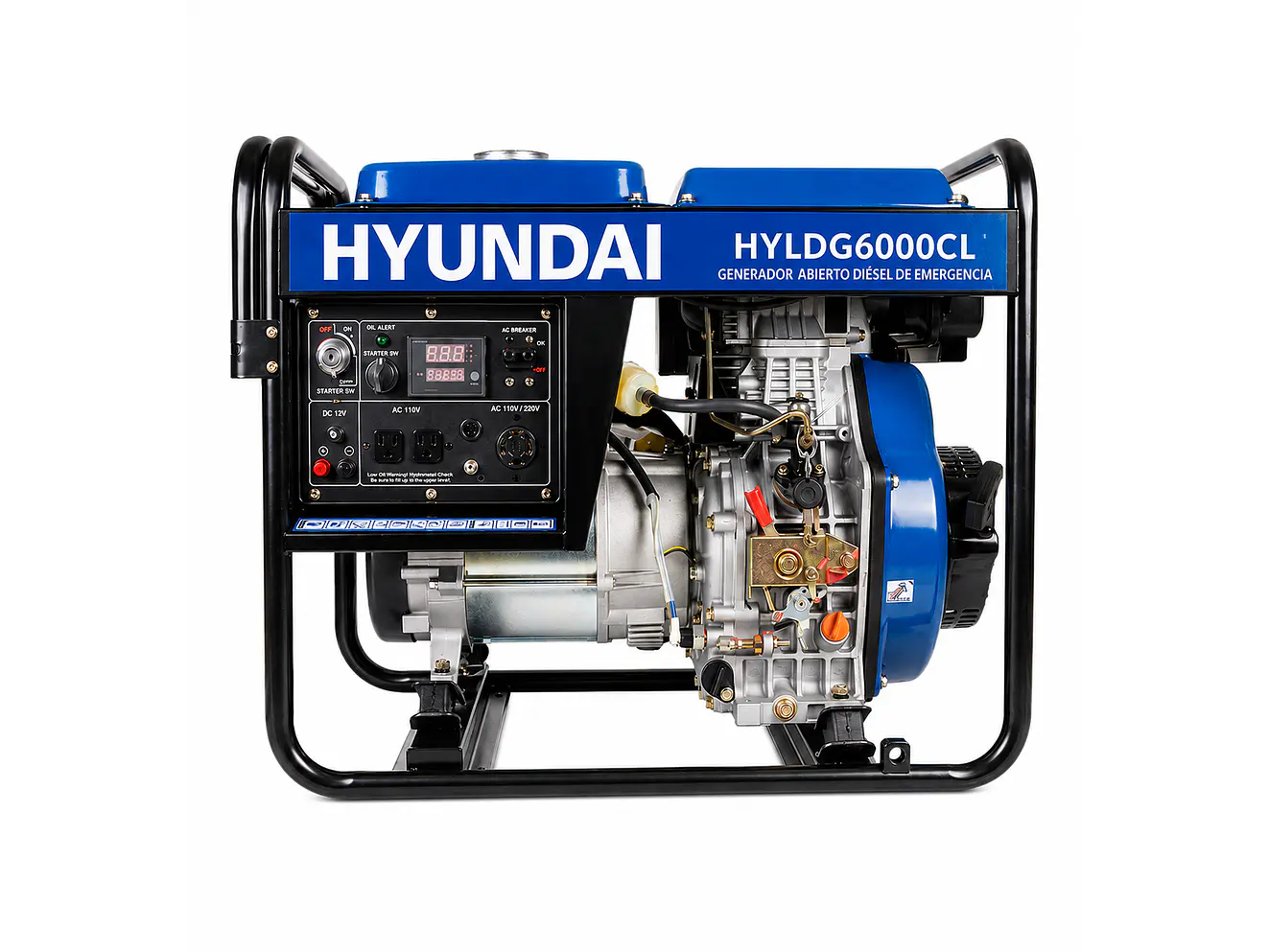 Planta Eléctrica Hyundai HYLDG6000CL 5500W Diésel, Monofásica y Abierta 110/220v - Foto 1 | aztools.co