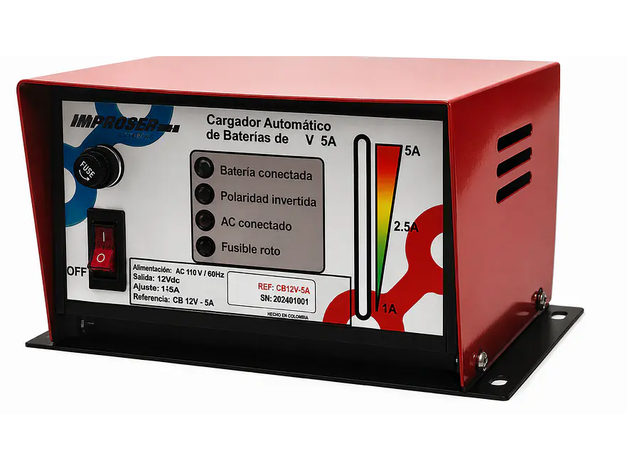 Cargador Automático de Baterías 12V 5A para Planta Eléctrica - Envío a todo Colombia | aztools.co
