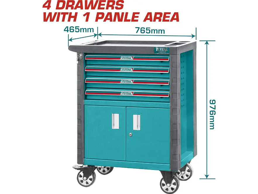 Gabinete  Porta Herramientas 4 Cajones con Ruedas TOTAL THRC01041 - Foto 2 | aztools.co