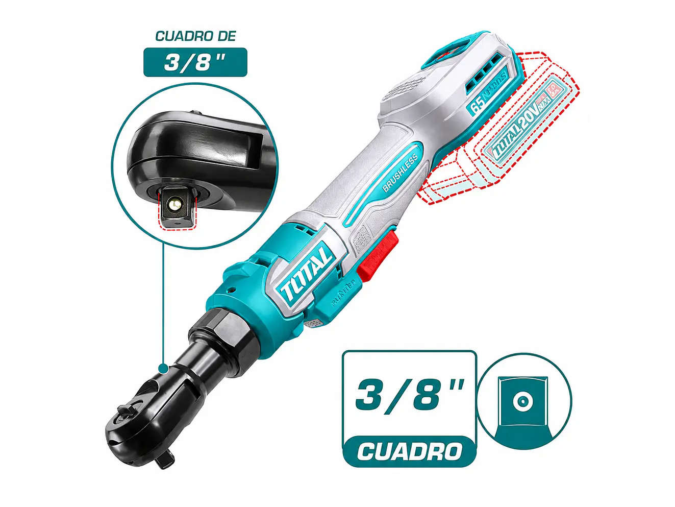 Ratchet Inalámbrico 20V 3/8