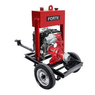 4LD820E-LY3-TR Motobomba FORTE con motor ANTOR diésel arranque eléctrico con tráiler.