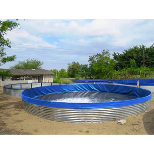Tanque de Acero Galvanizado 160m³ TPF-161 12m x 1.43m Piscicultura y Agua Potable
