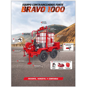 Motobomba de Alta Presión FORTE Bravo 1000 15HP Altura 155m 2”x2” Hierro