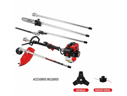 Guadañadora Multifuncional 3en1 FORTE FMT-45L 41.5cc 1.5kW Cortasetos Podadora - Envío a todo Colombia | aztools.co