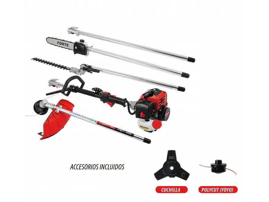 Guadañadora Multifuncional 3en1 FORTE FMT-45L 41.5cc 1.5kW Cortasetos Podadora - Envío a todo Colombia | aztools.co