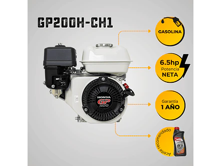 Motor a Gasolina Honda GP200H CH1 6.5HP 1800 RPM Eje Cuña 20mm Reductor - Foto 3 | aztools.co