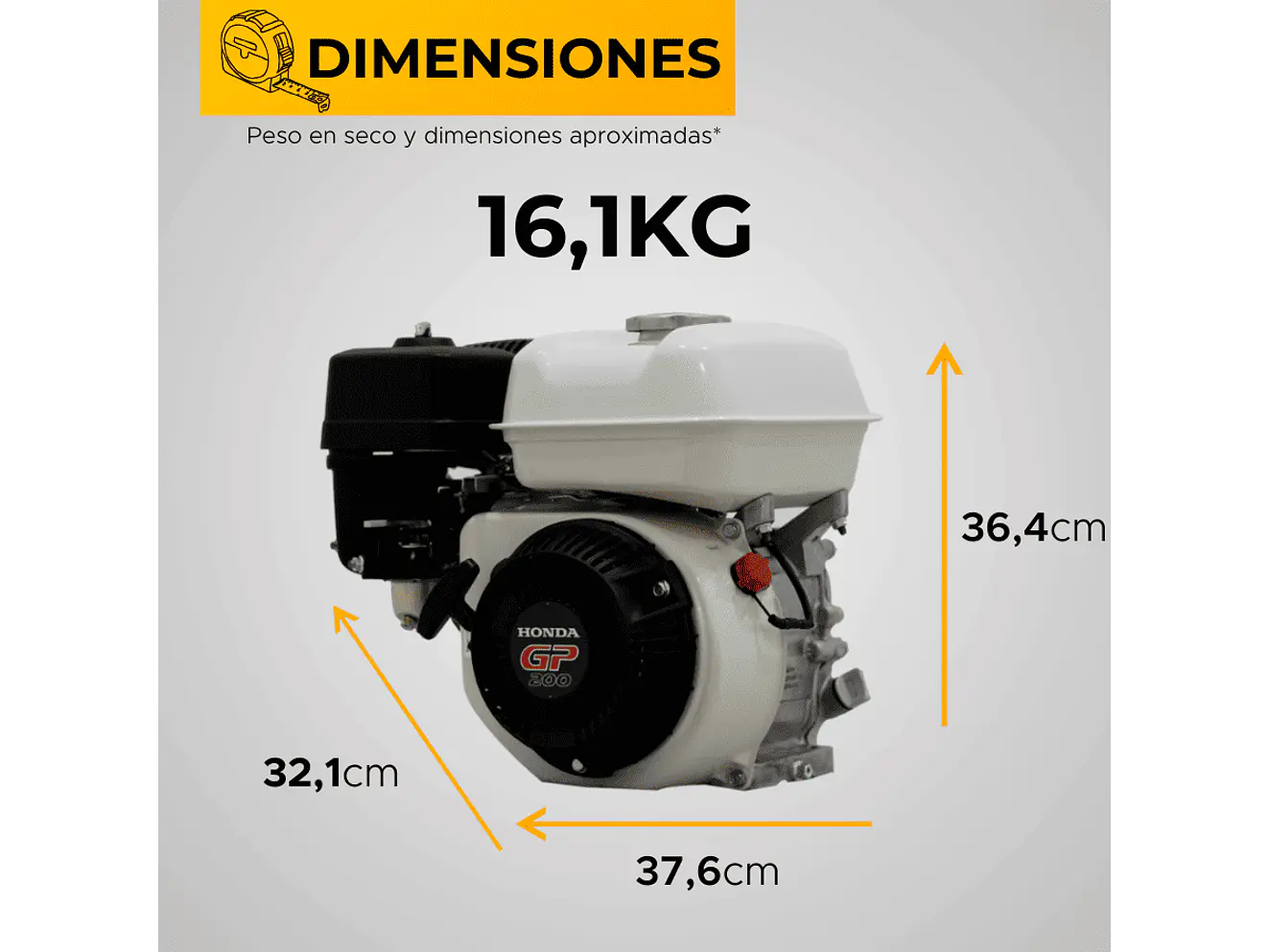 Motor a Gasolina Honda GP200H QH1 6.5HP 3600 RPM Eje Cuña 3/4” - Foto 6 | aztools.co