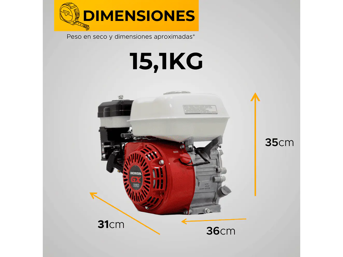 Motor a Gasolina Honda GX160H2 QTB 5.5HP 3600RPM Filtro Baño de Aceite Eje 3/4” - Foto 7 | aztools.co