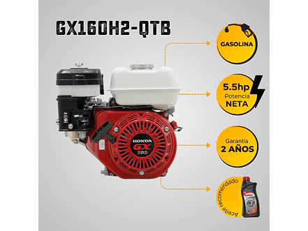 Motor a Gasolina Honda GX160H2 QTB 5.5HP 3600RPM Filtro Baño de Aceite Eje 3/4” - Foto 8 | aztools.co