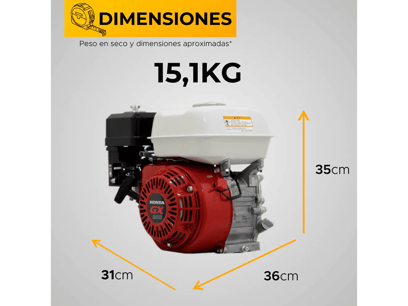 Motor a Gasolina Honda GX200H2 QD 6.5HP 3600RPM Filtro Semiseco Eje 3/4” - Foto 6 | aztools.co