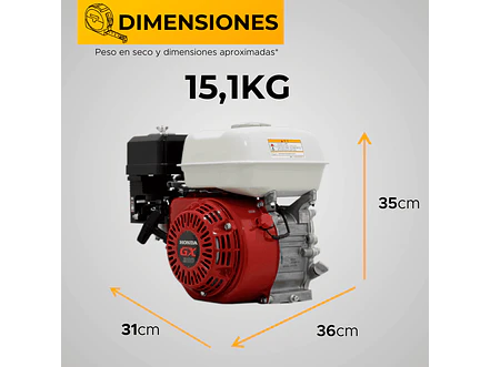 Motor a Gasolina Honda GX200H2 QD 6.5HP 3600RPM Filtro Semiseco Eje 3/4” - Foto 6 | aztools.co