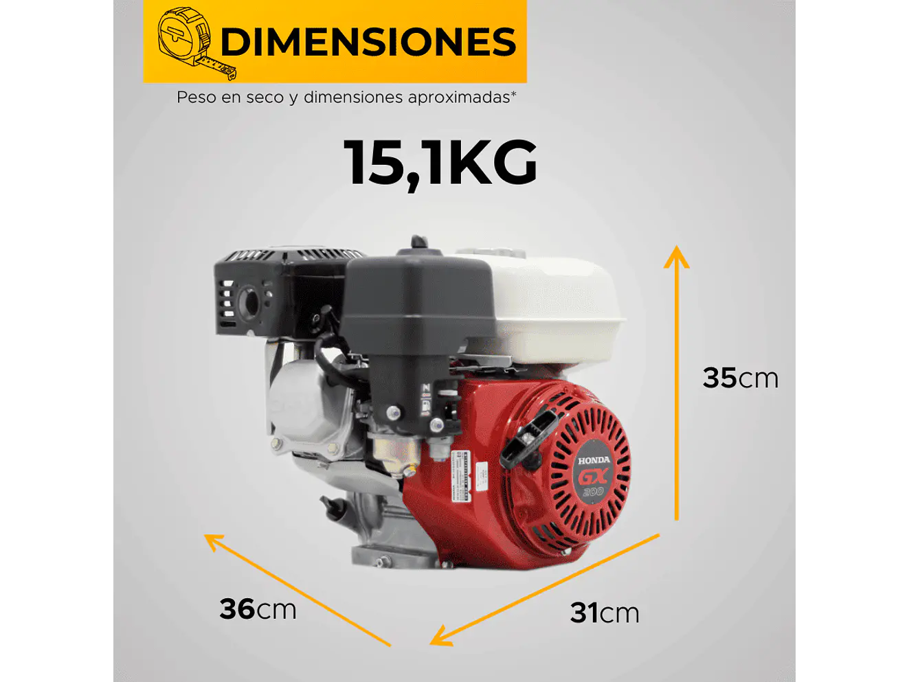 Motor a Gasolina Honda GX200H2 QX 6.5HP 3600RPM Alerta de Aceite Eje 3/4” - Foto 6 | aztools.co
