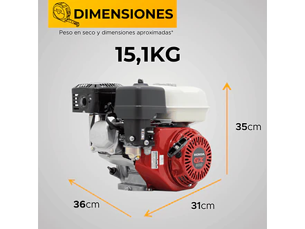 Motor a Gasolina Honda GX200H2 QX 6.5HP 3600RPM Alerta de Aceite Eje 3/4” - Foto 6 | aztools.co