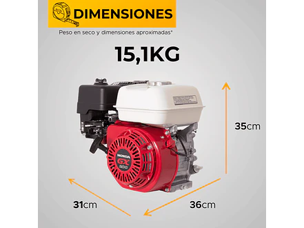 Motor a Gasolina Honda GX200H2 LHB2 6.5HP 1800RPM Reductor Eje Cuña 20mm - Foto 7 | aztools.co