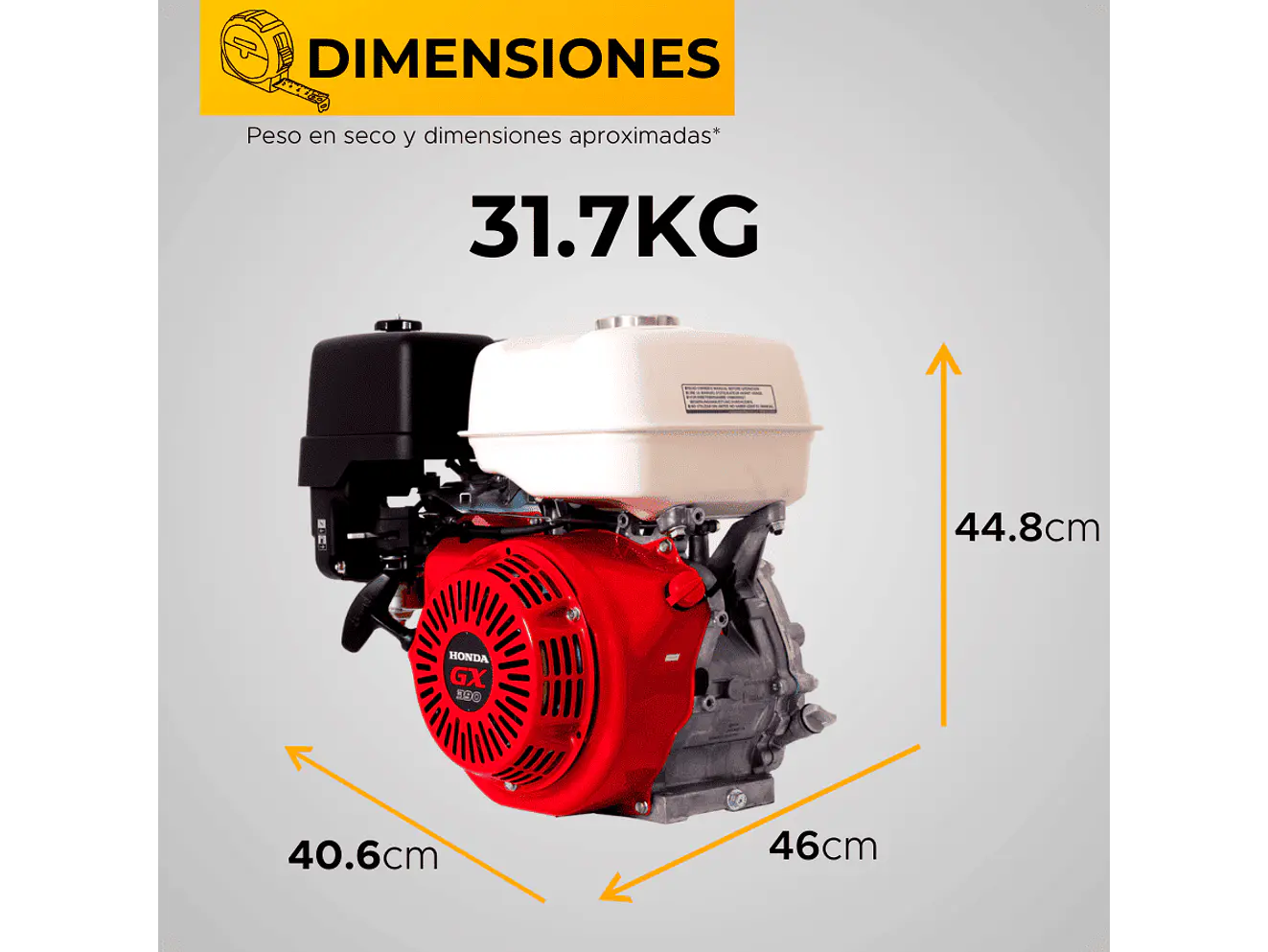 Motor a Gasolina Honda GX390H2 QH1 13HP 3600RPM Eje Cuña 1” Filtro Doble - Foto 6 | aztools.co