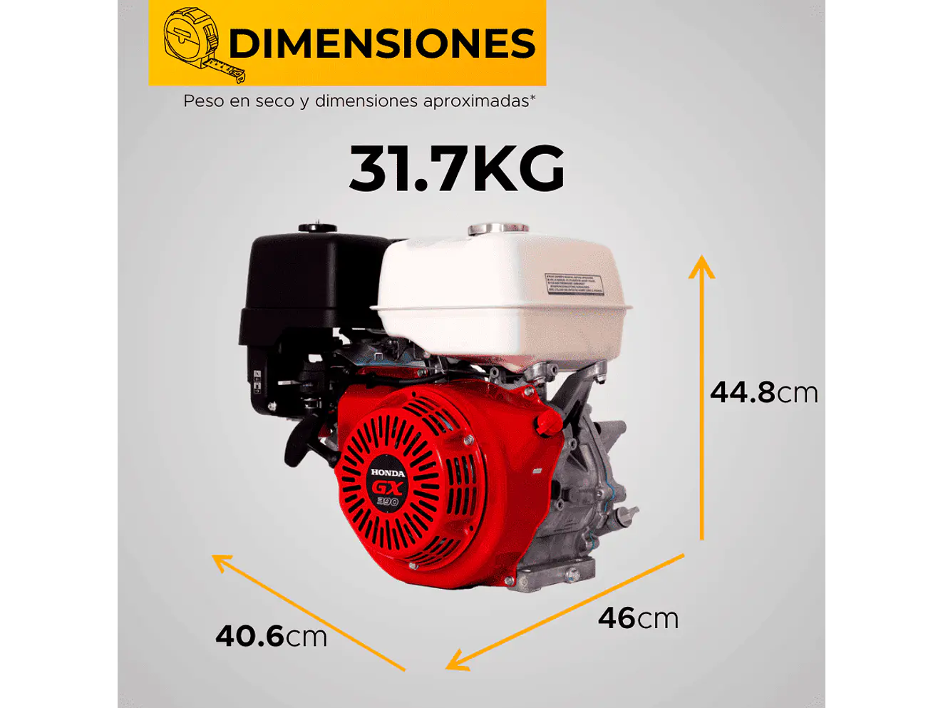 Motor a Gasolina Honda GX390H2 LH1 13HP 1800RPM Reductor Eje Cuña 25mm - Foto 6 | aztools.co