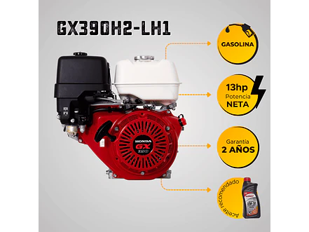 Motor a Gasolina Honda GX390H2 LH1 13HP 1800RPM Reductor Eje Cuña 25mm - Foto 5 | aztools.co