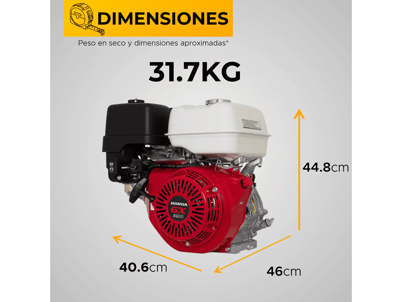 Motor a Gasolina Honda GX390H2 PX 13HP 3600RPM Eje Rosca 1” Alerta Aceite - Foto 6 | aztools.co
