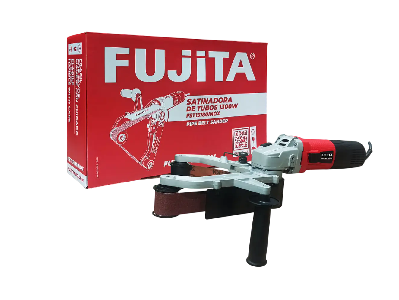 Satinadora de Tubos Inox Fujita 1300W FST13180INOX Lijadora Banda 40x760mm - Foto 2 | aztools.co