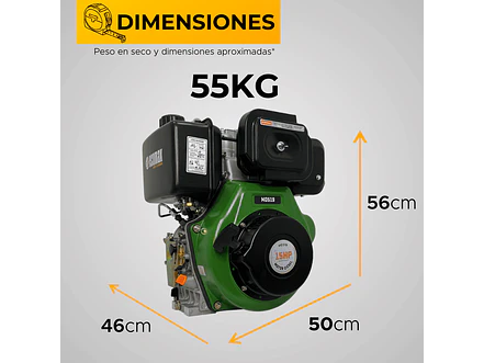 Motor Diésel Ecomax MD519QE-L 15HP 3600RPM Arranque Eléctrico Eje Cuña 1” - Foto 6 | aztools.co