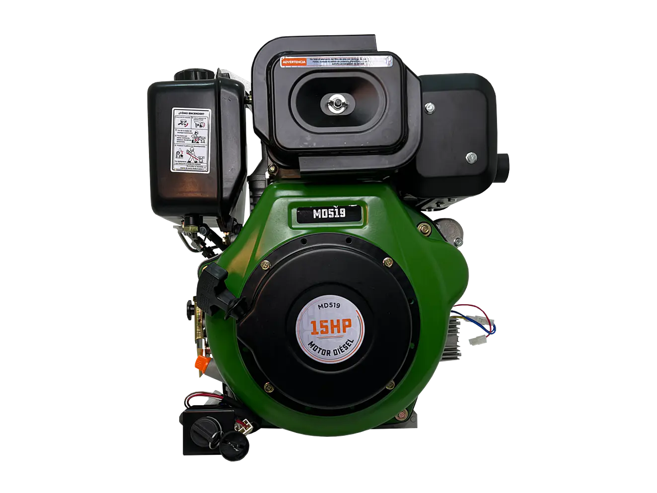 Motor Diésel Ecomax MD519QE-L 15HP 3600RPM Arranque Eléctrico Eje Cuña 1” - Foto 2 | aztools.co
