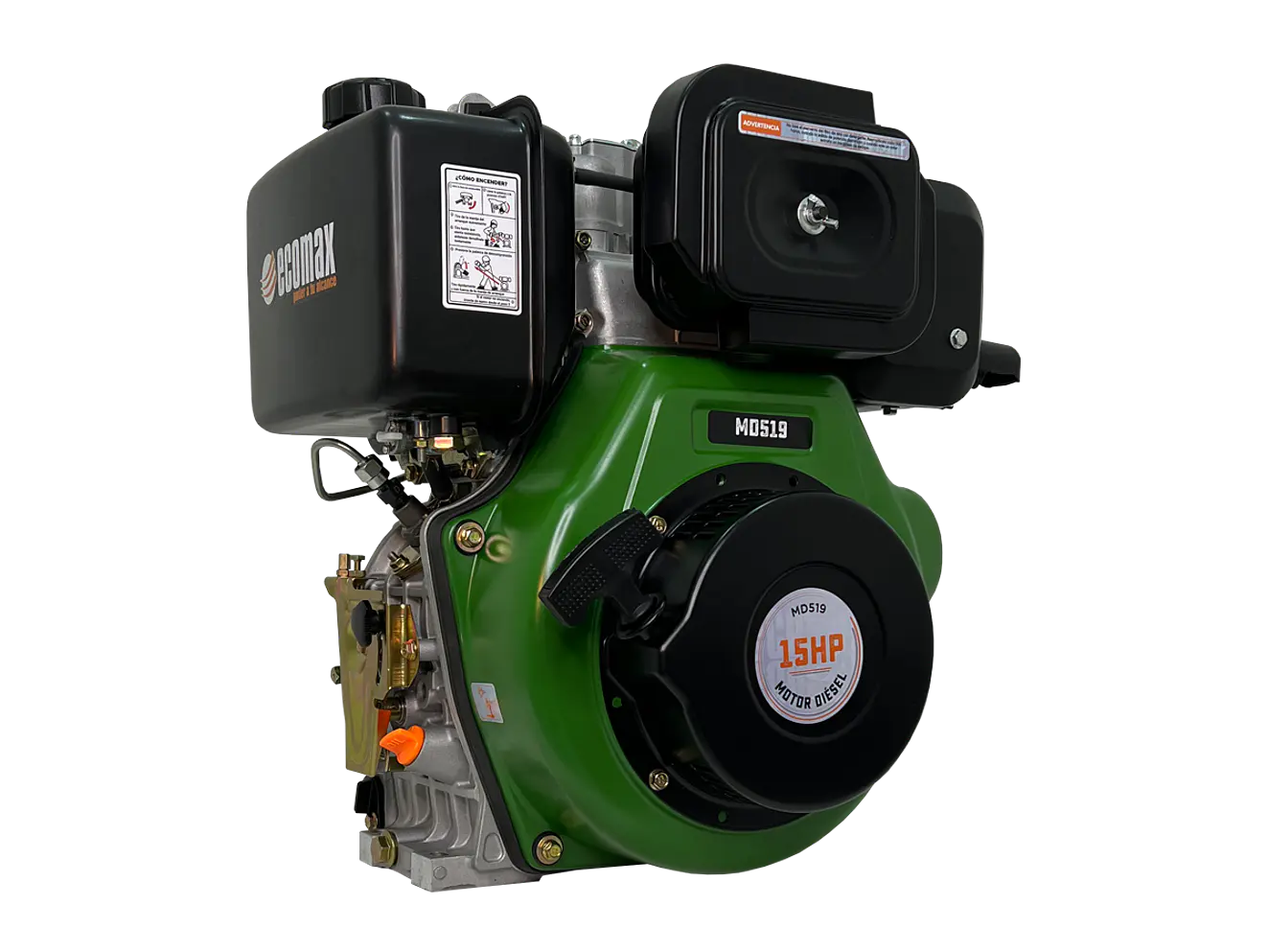 Motor Diésel Ecomax MD519P-L 15HP 3600RPM Eje Rosca 1” Filtro Doble - Foto 2 | aztools.co