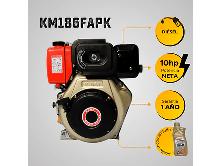 Motor Diésel Kama KM186FAPK 10HP 3600RPM Eje Cuña-Rosca 1” Filtro Doble - Foto 6 | aztools.co