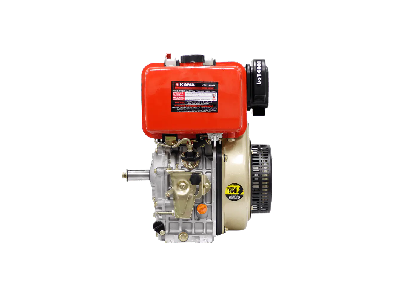 Motor Diésel Kama KM186FS 9.5HP 1800RPM Reductor Eje Cuña 30mm Filtro Doble - Foto 3 | aztools.co