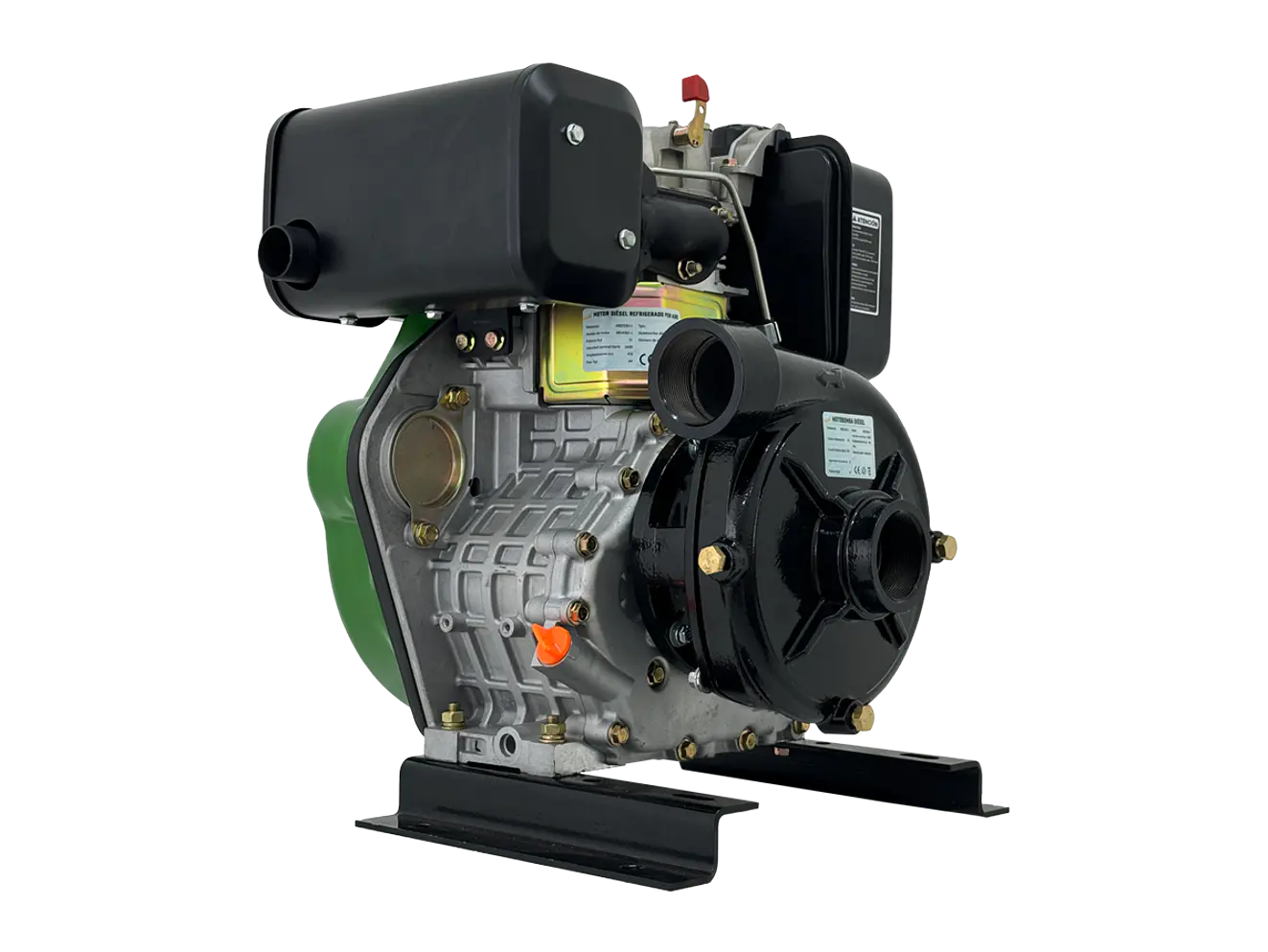 Motobomba Alta Presión Diésel Ecomax MBD20H-L Motor 10HP 70m 520LPM 2x2 - Foto 3 | aztools.co