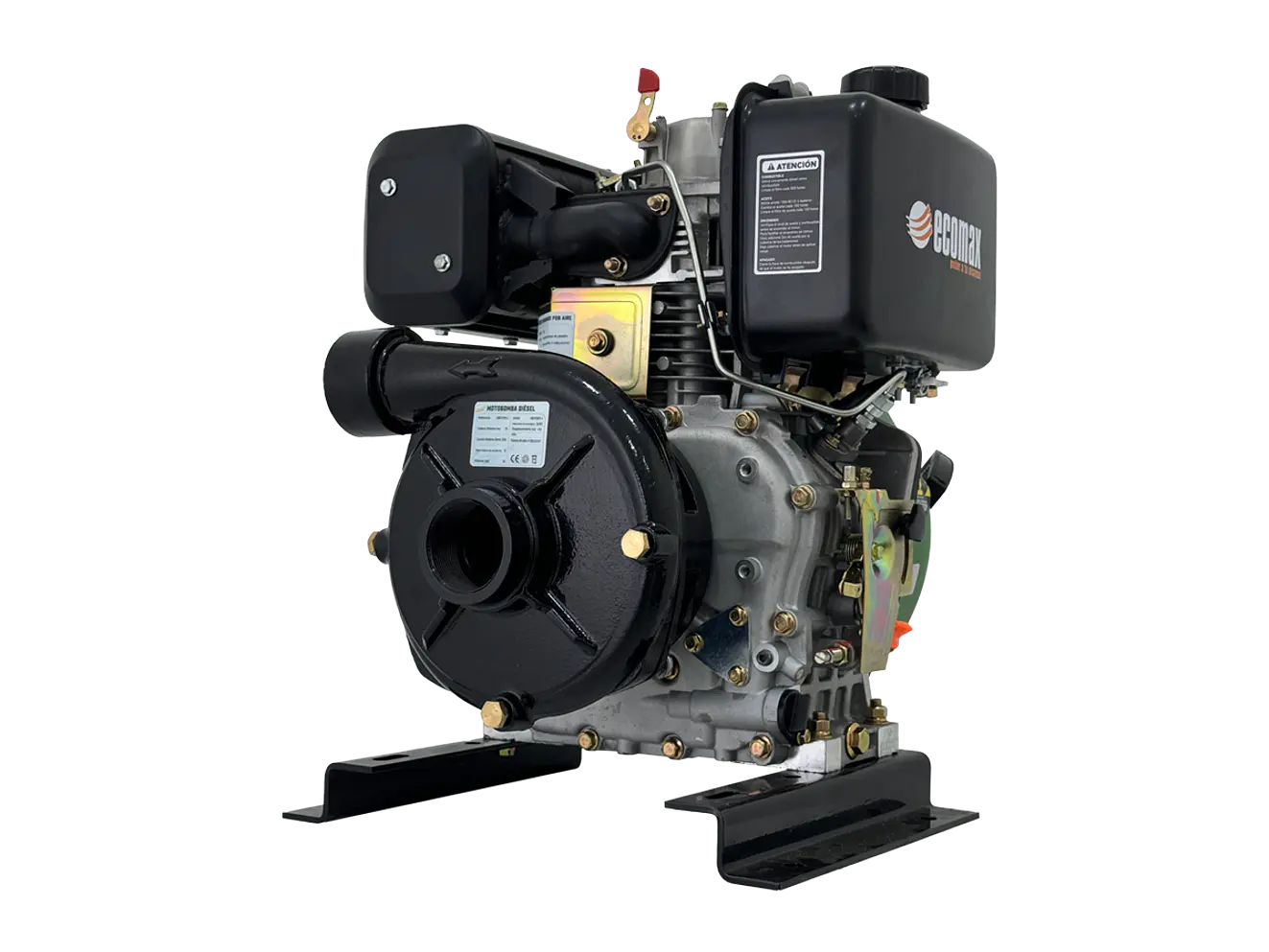 Motobomba Alta Presión Diésel Ecomax MBD20H-L Motor 10HP 70m 520LPM 2x2 - Foto 5 | aztools.co