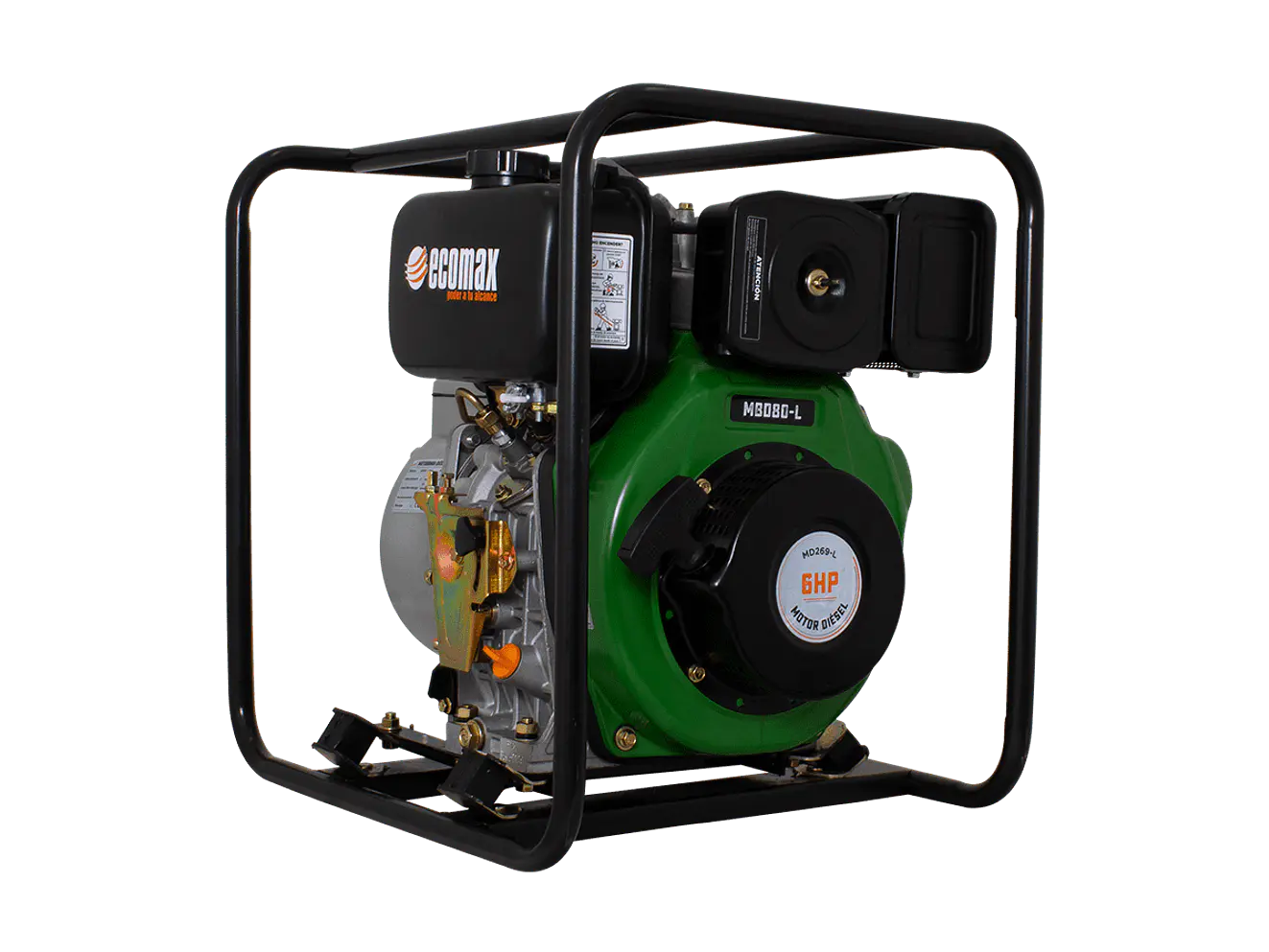 Motobomba Caudal Autocebante Diésel Ecomax MBD80-L Motor 6HP 1000LPM 3x3 - Foto 1 | aztools.co